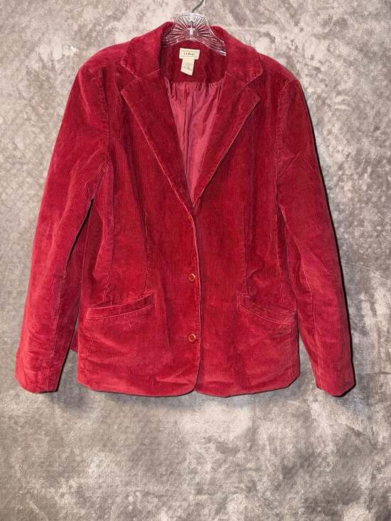 L.L.Bean Jackets & Blazers - L.L. Bean Women's Red Corduroy Blazer Size 14 Regular